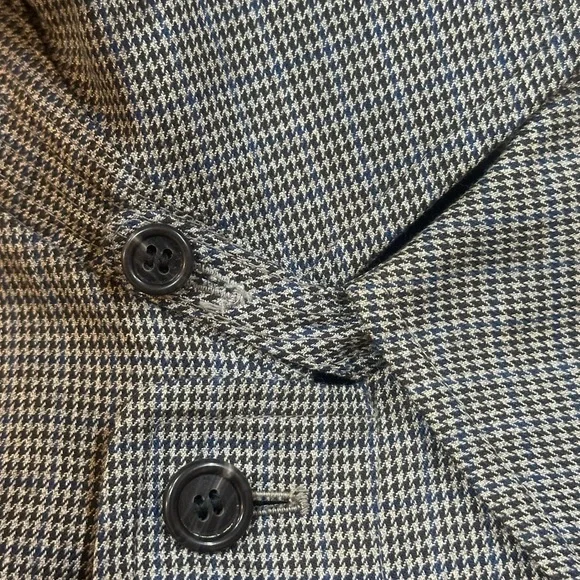 VTG London Fog Maincoat Houndstooth Trench Liner Knee Length USA Size 38R Medium - Picture 10 of 17